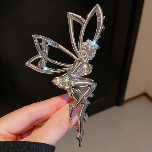 LARGE SPARKLING PIXIE HAIR CLIP in Silver - Picture 2 of 2